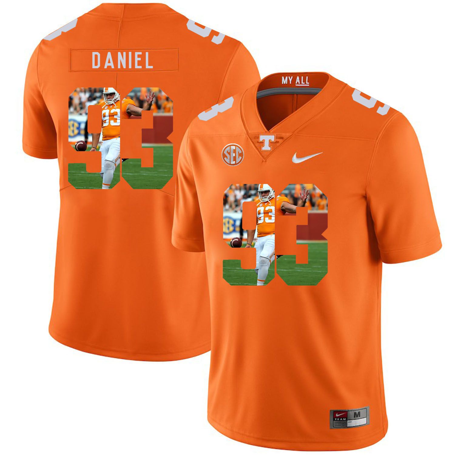 Men Tennessee Volunteers #93 Daniel Orange Fashion Edition Customized NCAA Jerseys